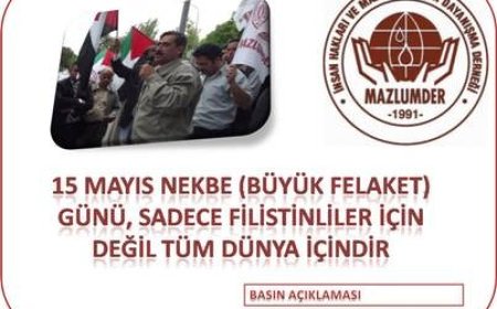 15 Mayıs NEKBE (Büyük Felaket) Günü, Sadece Filistinliler için Değil Tüm Dünya İçindir!
