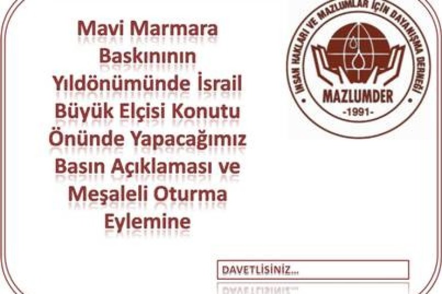 MAVİMARMARA EYLEMİNE DAVETLİSİNİZ