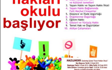 İNSAN HAKLARI OKULU BAŞLIYOR