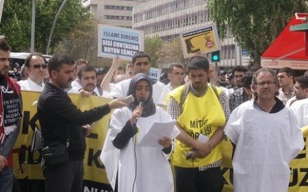 İnsanlık İçin Sessiz Kalma Platformu ABD Büyükelçili'ğine Yürüyüş ve Basın Açıklaması Düzenledi