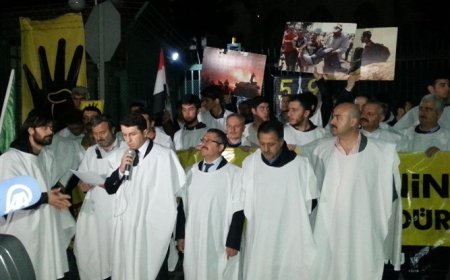 İnsanlık İçin Sessiz Kalma Platformu Mısır Büyükelçiliği Önünde Basın Açıklaması Düzenledi