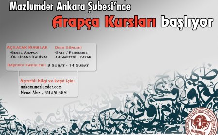 MAZLUMDER Ankara Şubesi'nde Arapça Kurslarında Yeni Dönem Başlıyor
