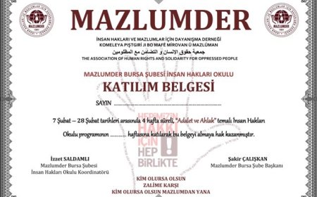 İNSAN HAKLARI OKULU SERTİFİKA PROGRAMI GERÇEKLEŞTİRİLDİ