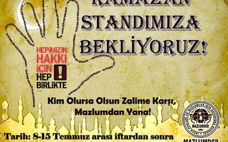 MAZLUMDER BURSA ŞUBESİ, RAMAZAN STANDI AÇILIYOR