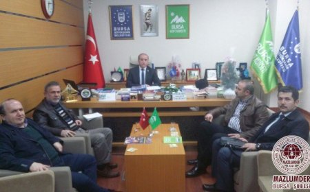 MAZLUMDER BURSA ŞUBESİ KENT KONSEYİNİ ZİYARETİ ETTİ