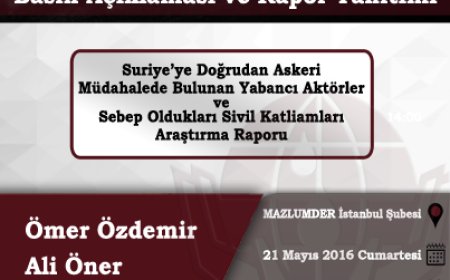 Suriye'ye Yabancı Müdahaleler Raporu Tanıtımı ve Basın Açıklamasına Davet