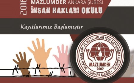 Mazlumder Ankara Şubesi'nde İnsan Hakları Okulu Başlıyor!