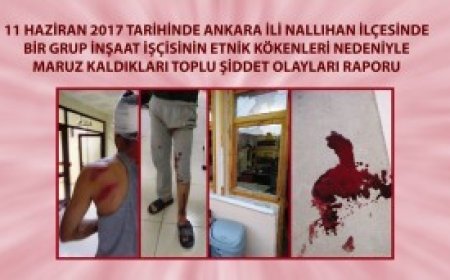 11 Haziran 2017'de Ankara Nallıhan'da bir grup işçinin yaşadıkları şiddet olayları raporu