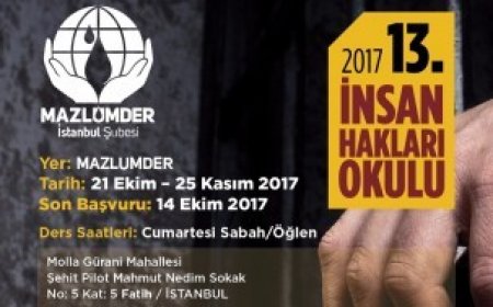 13. İNSAN HAKLARI OKULU BAŞLIYOR!