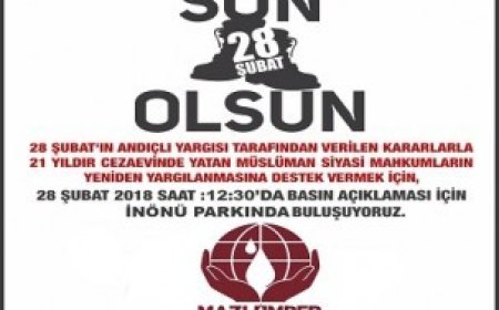 28 Şubat Basın Açıklamasına davet