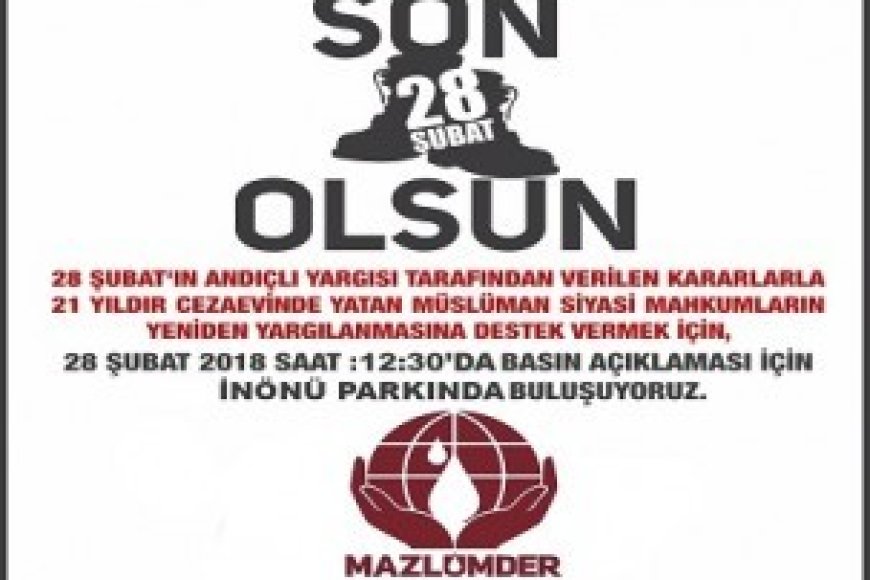 28 Şubat Basın Açıklamasına davet