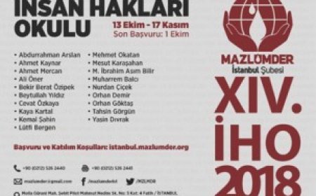 MAZLUMDER 14. İnsan Hakları Okulu Başvuruları Başladı