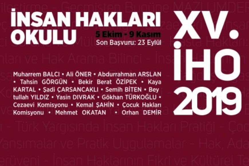 15. İnsan Hakları Okulu Başvuruları Başladı