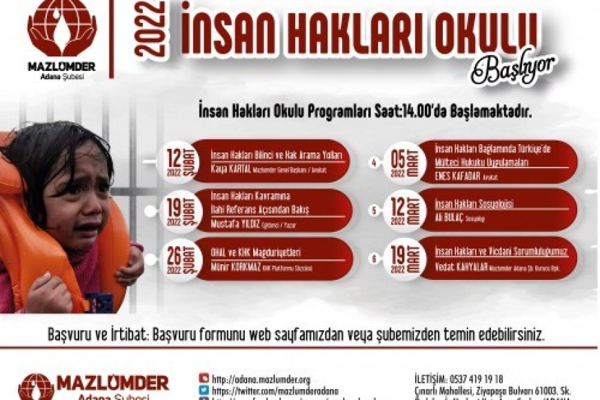 İNSAN HAKLARI OKULU BAŞLIYOR