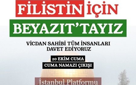 Özgür Filistin için Beyazıt Meydanındayız